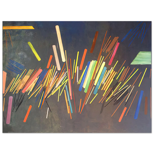 Ronnie Landfield - Green Line Painting - 1968  75x100 cm / 30x40inches Fine Art Poster