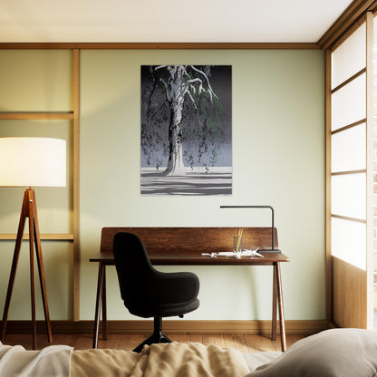 Fir Tree In Snow - Eyvind Earle Brushed Aluminum Print - 70x100 cm / 28x40 inches | Eyvind Earle Aluminum Print | Eyvind Earle Prints