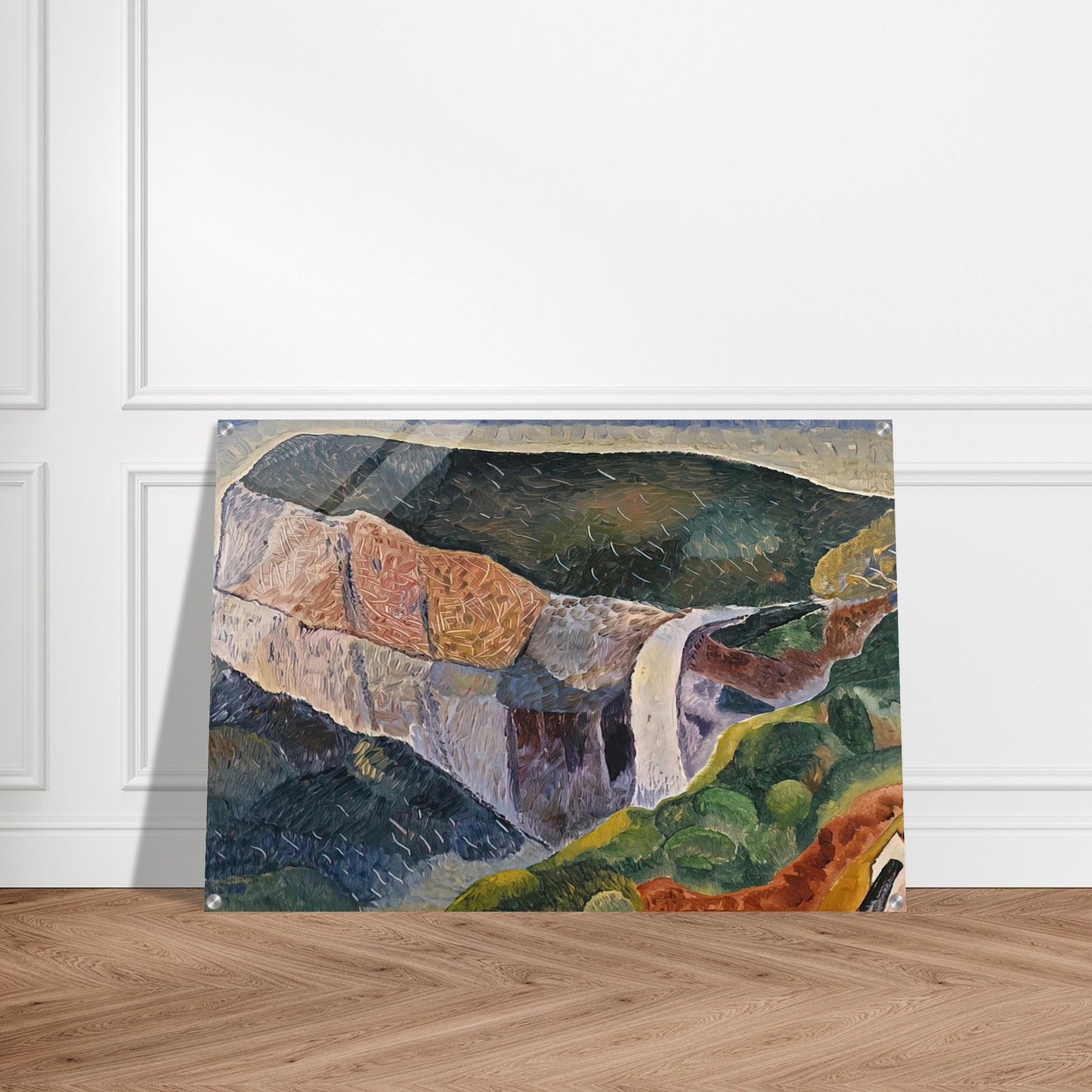 Govett's Leap - 1933 - Grace Cossington Smith Acrylic Print - 70x100 cm / 28x40″ inches | Grace Cossington Smith Wall Art | Grace Cossington Smith Prints