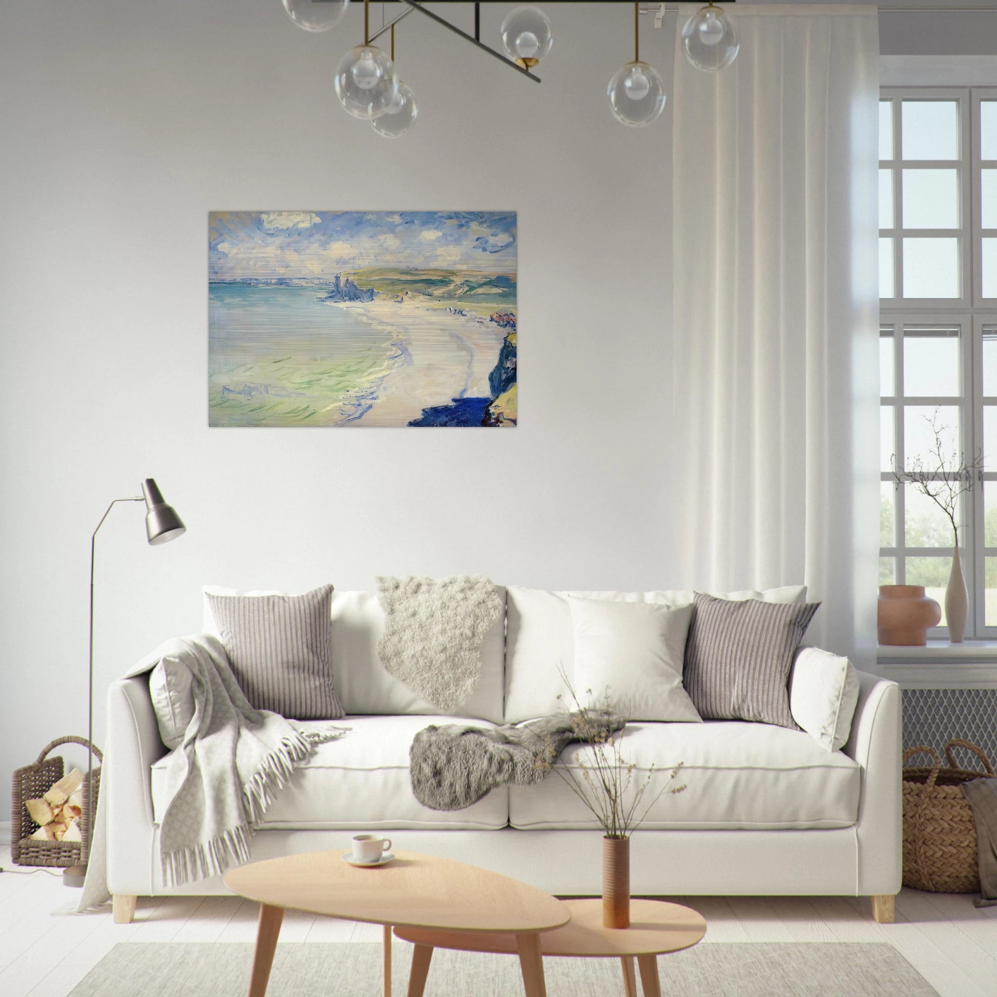 The Beach at Pourville - claude monet Brushed Aluminum Print - 70x100 cm / 28x40 inches | claude monet Aluminum Print | claude monet Prints
