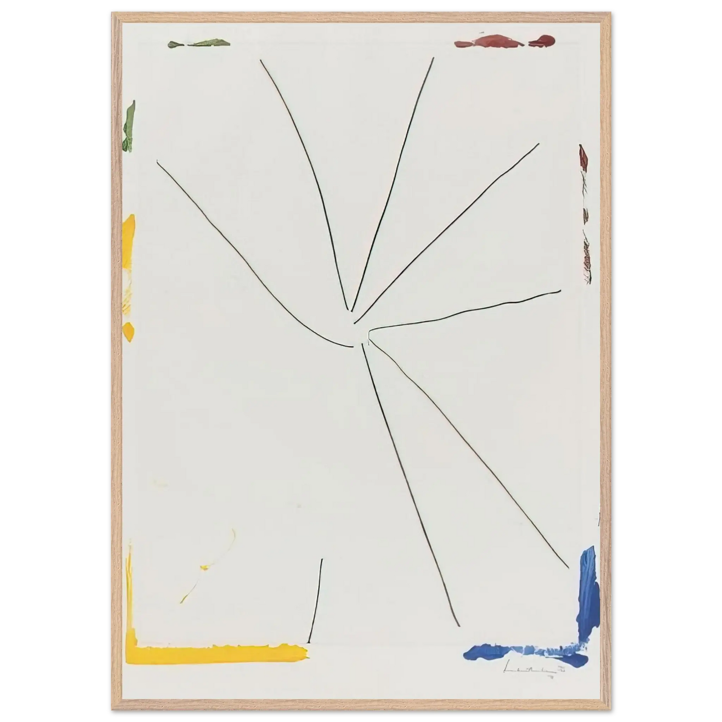 Helen Frankenthaler - Free Wheeling - 1971 Wall art - 28x43  cm / XL (11x17 Inches) - Premium Wooden Framed Poster With Fine Art Paper - Wood frame