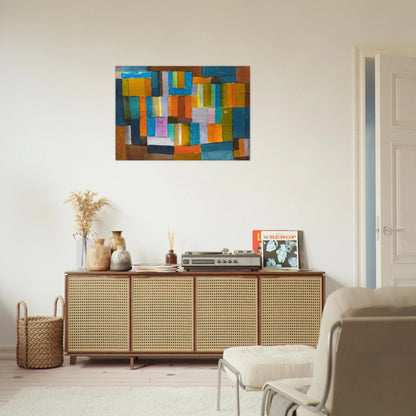 Composition in Orange and Blue-Green - 1957 - Johannes Itten Brushed Aluminum Print - 70x100 cm / 28x40 inches | Johannes Itten Aluminum Print | Johannes Itten Prints
