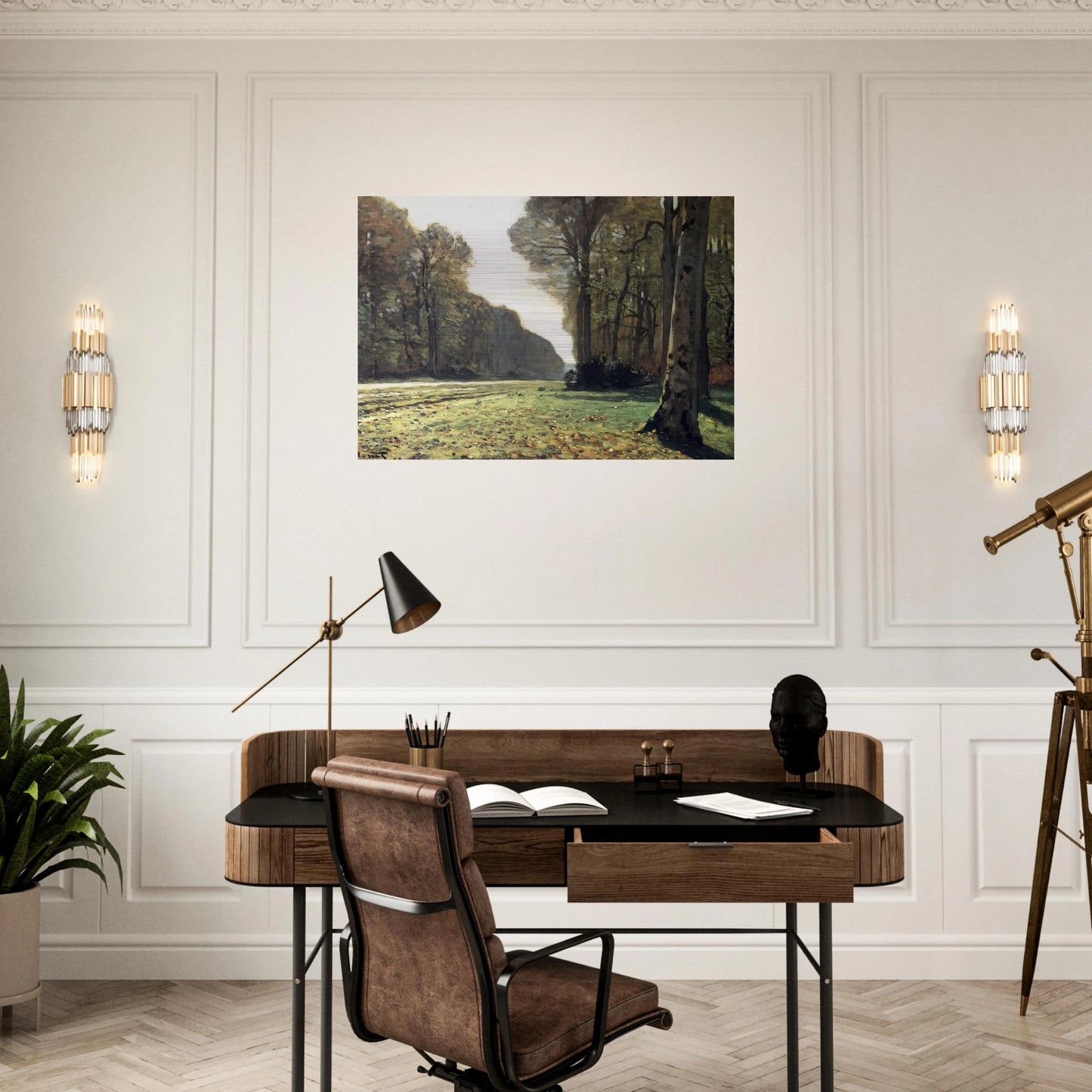 The Pave de Chailly in the Forest - claude monet Brushed Aluminum Print - 70x100 cm / 28x40 inches | claude monet Aluminum Print | claude monet Prints