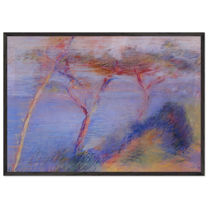 LANDSCAPE N6 - Henri-Edmond Cross 70x100 cm / 28x40 inches Framed Art Print – Black Wooden Frame