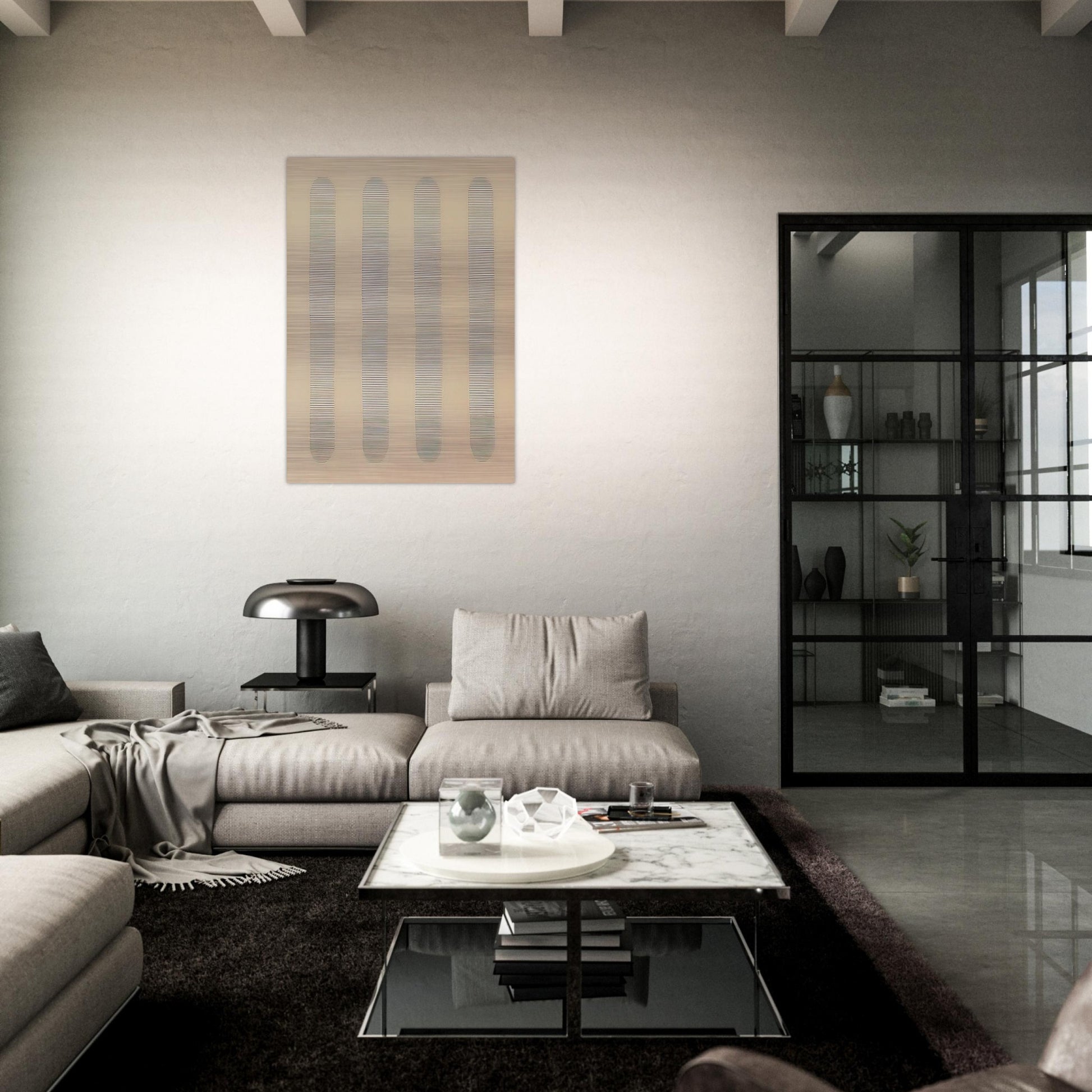 Columns - Agnes Martin Brushed Aluminum Print - 70x100 cm / 28x40 inches | Agnes Martin Aluminum Print | Agnes Martin Prints