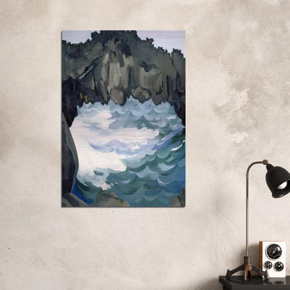Black Lava Bridge, Hana Coast-No. I - Georgia O'Keeffe Brushed Aluminum Print - 70x100 cm / 28x40 inches | Georgia O'Keeffe Aluminum Print | Georgia O'Keeffe Prints