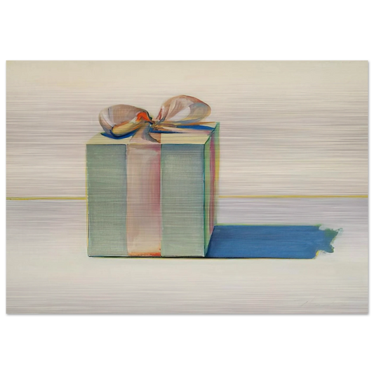 Gift Box - 1971 - Wayne Thiebaud Brushed Aluminum Print - 70x100 cm / 28x40 inches | Wayne Thiebaud Aluminum Print | Wayne Thiebaud Prints