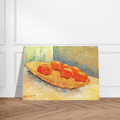 Still Life with Basket and Six Oranges - Vincent van Gogh Acrylic Print - 70x100 cm / 28x40″ inches