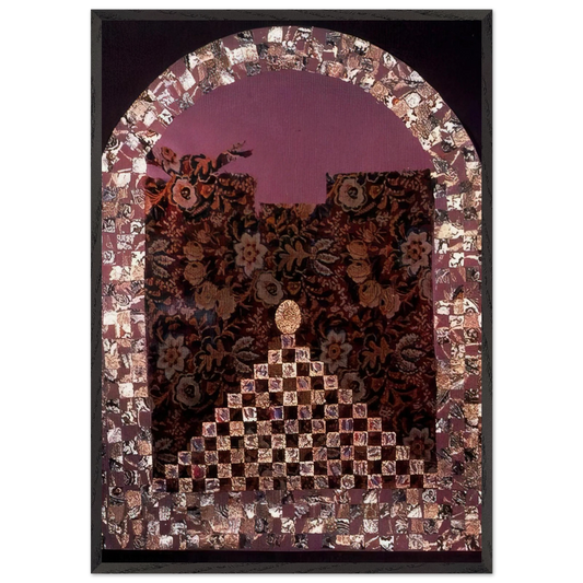 Shrine for the Egg - PD Pattern and Decoration - Miriam Schapiro 70x100 cm / 28x40 inches Framed Art Print – Black Wooden Frame