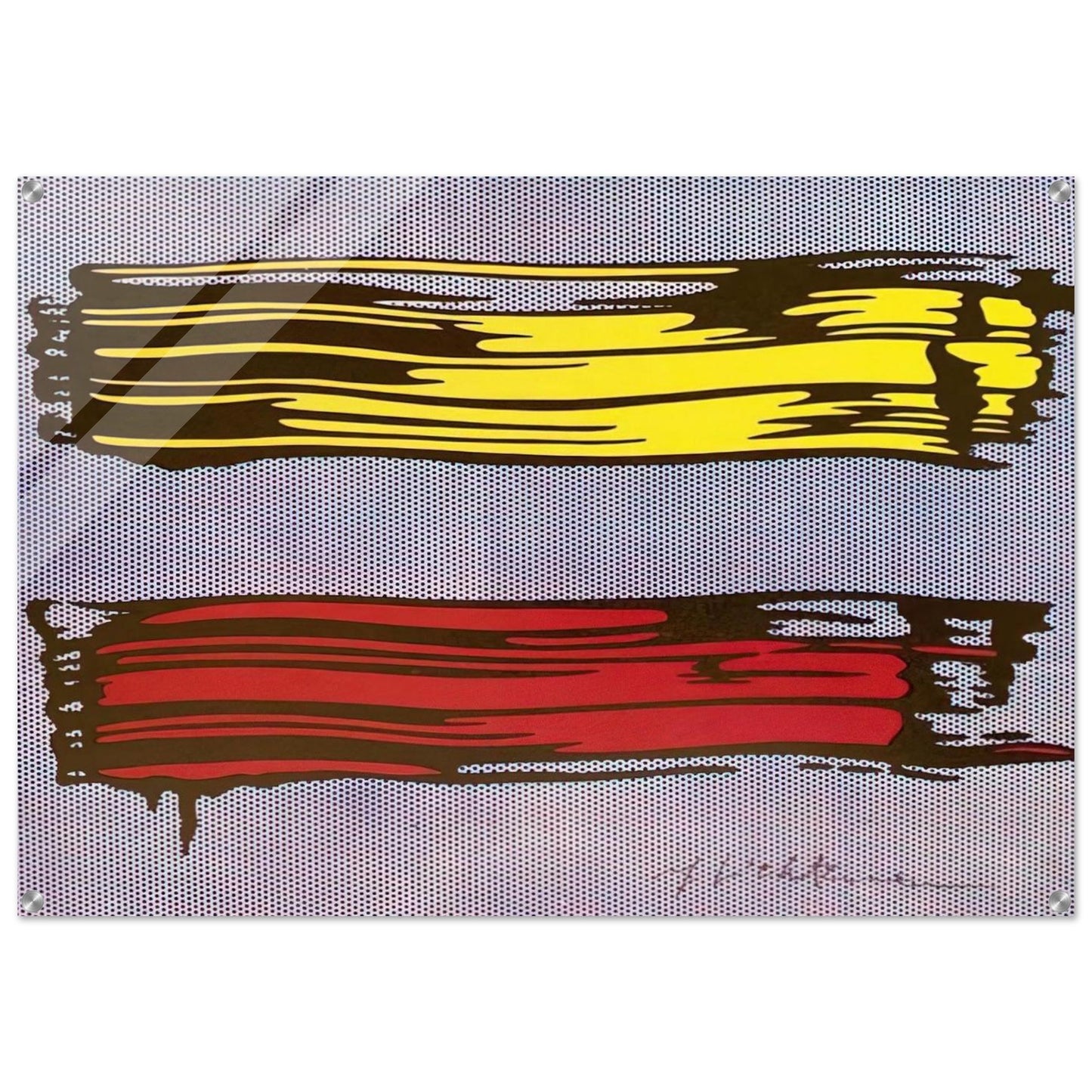 YELLOW AND RED BRUSHSTROKES 1966 - Roy Lichtenstein Acrylic Print - 70x100 cm / 28x40″ inches | Roy Lichtenstein Wall Art | Roy Lichtenstein Prints