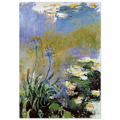 Agapanthus - claude monet Brushed Aluminum Print - 70x100 cm / 28x40 inches | claude monet Aluminum Print | claude monet Prints