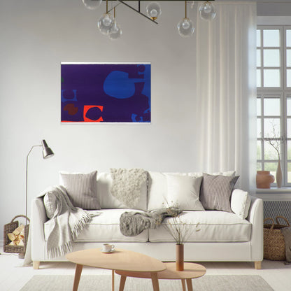 Blue and Deep Violet with Orange, Brown and Green - 1970 - Patrick Heron Brushed Aluminum Print - 70x100 cm / 28x40 inches | Patrick Heron Aluminum Print | Patrick Heron Prints