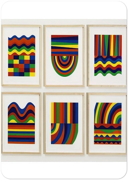 Arcs and Bands in Colors By Sol LeWitt Pack of 10 Post Cards | Sol LeWitt Post Cards | A6 (10.5 x 14.8 cm) - 4.1 x 5.8 inches