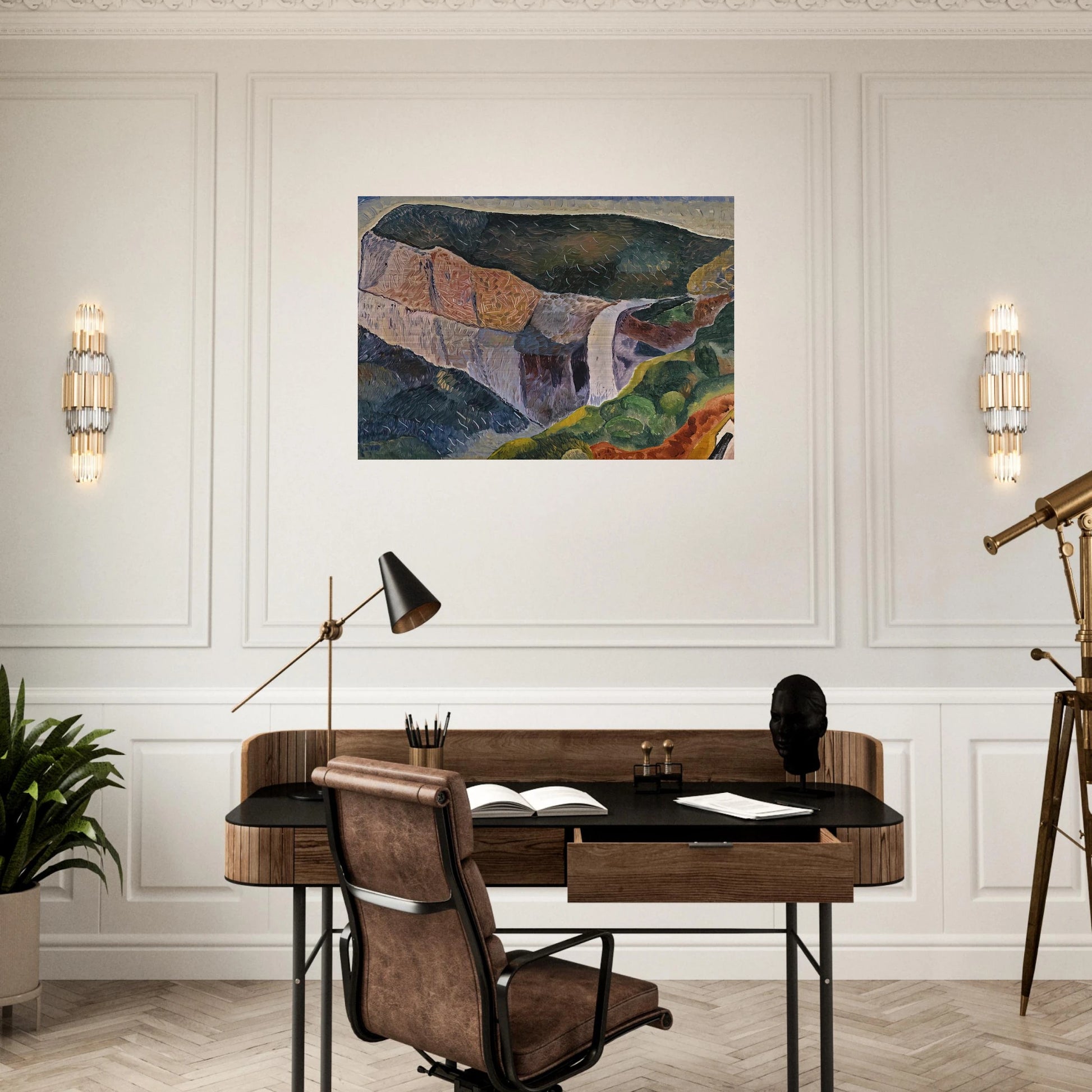 Govett's Leap - 1933 - Grace Cossington Smith Brushed Aluminum Print - 70x100 cm / 28x40 inches | Grace Cossington Smith Aluminum Print | Grace Cossington Smith Prints