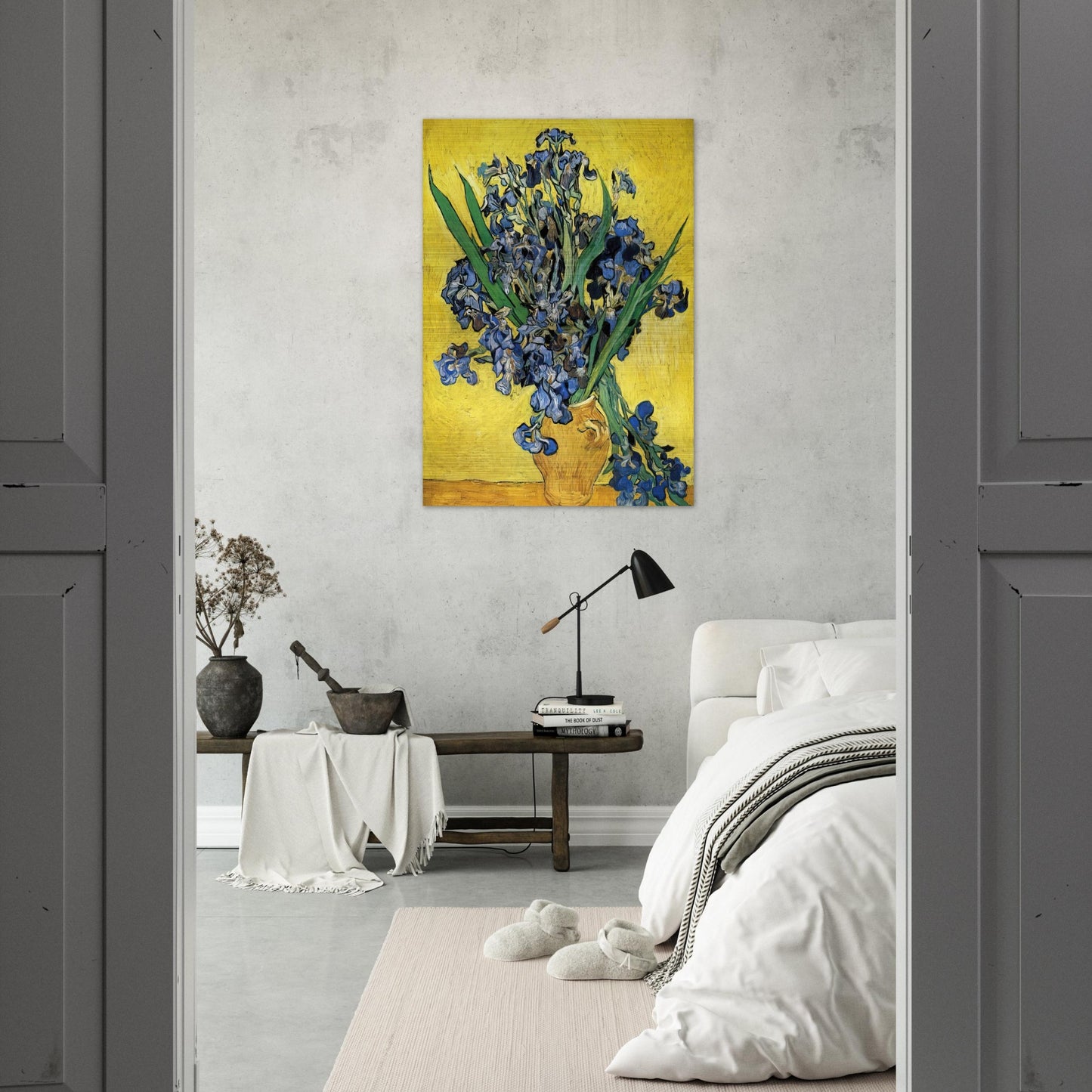 Still Life with Irises - Vincent van Gogh Brushed Aluminum Print - 70x100 cm / 28x40 inches | Vincent van Gogh Aluminum Print | Vincent van Gogh Prints