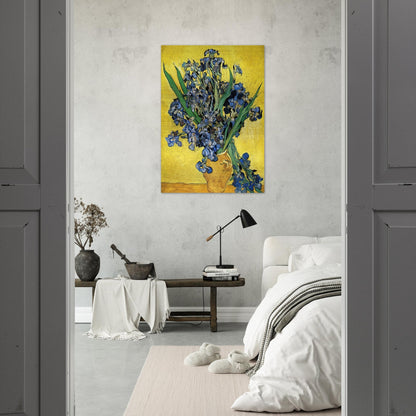 Still Life with Irises - Vincent van Gogh Brushed Aluminum Print - 70x100 cm / 28x40 inches | Vincent van Gogh Aluminum Print | Vincent van Gogh Prints