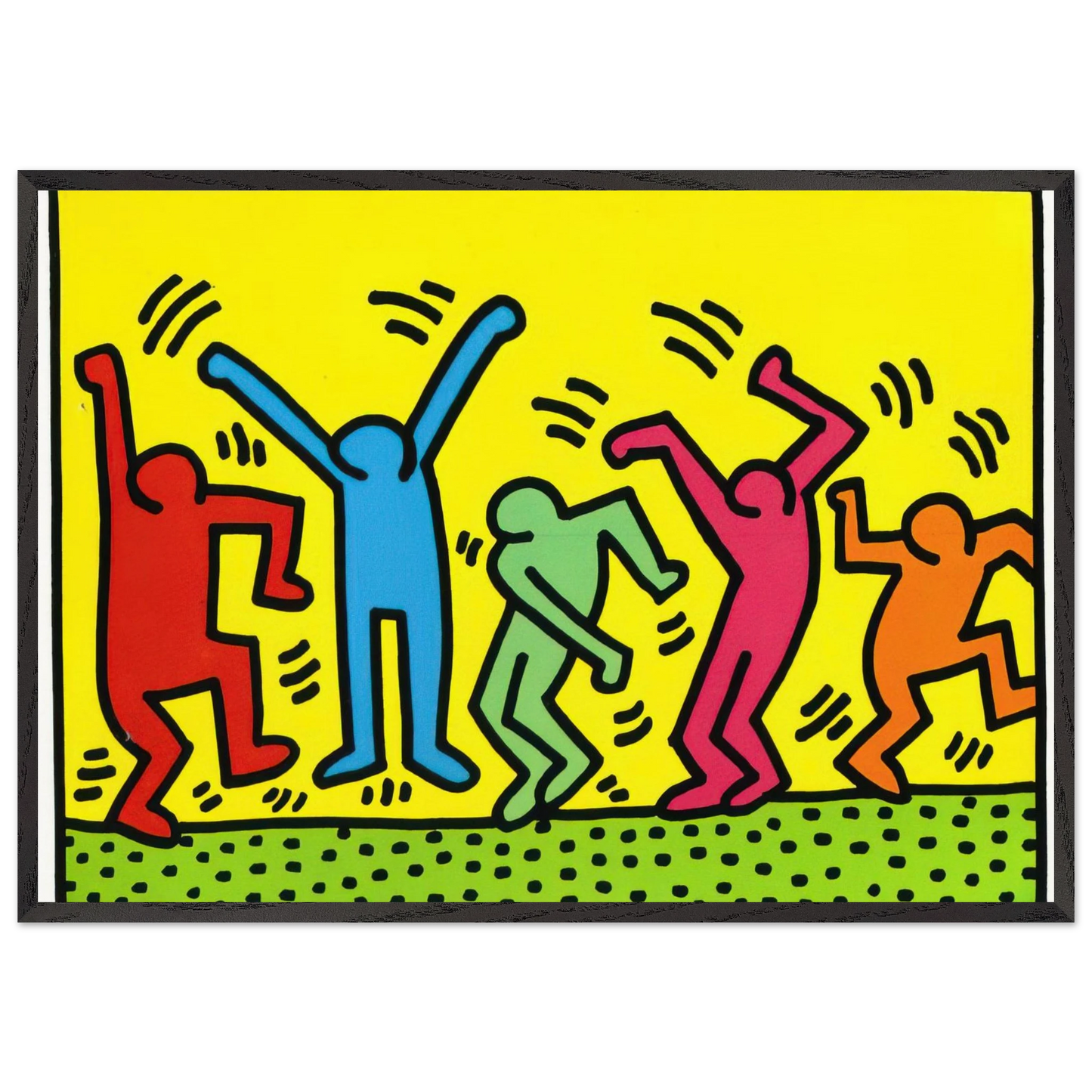 UNTITLED DANCE 1987 N2 - Keith Haring 70x100 cm / 28x40 inches Framed Art Print – Black Wooden Frame | Keith Haring Art For Sale