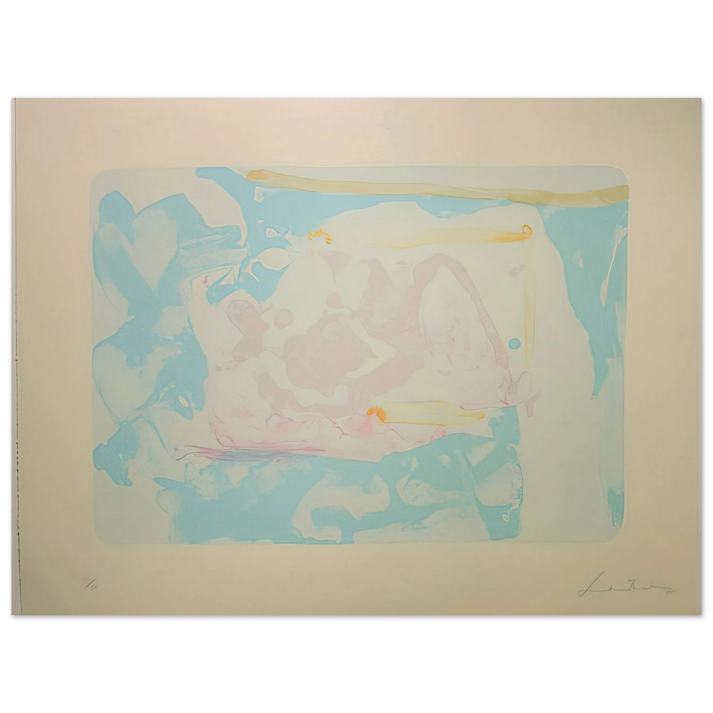 Helen Frankenthaler - Reflections III - 1995 Wall art - 20x25 cm / 8x10 inches - Premium Wooden Framed Poster With Fine Art Paper-canvas - Wood frame