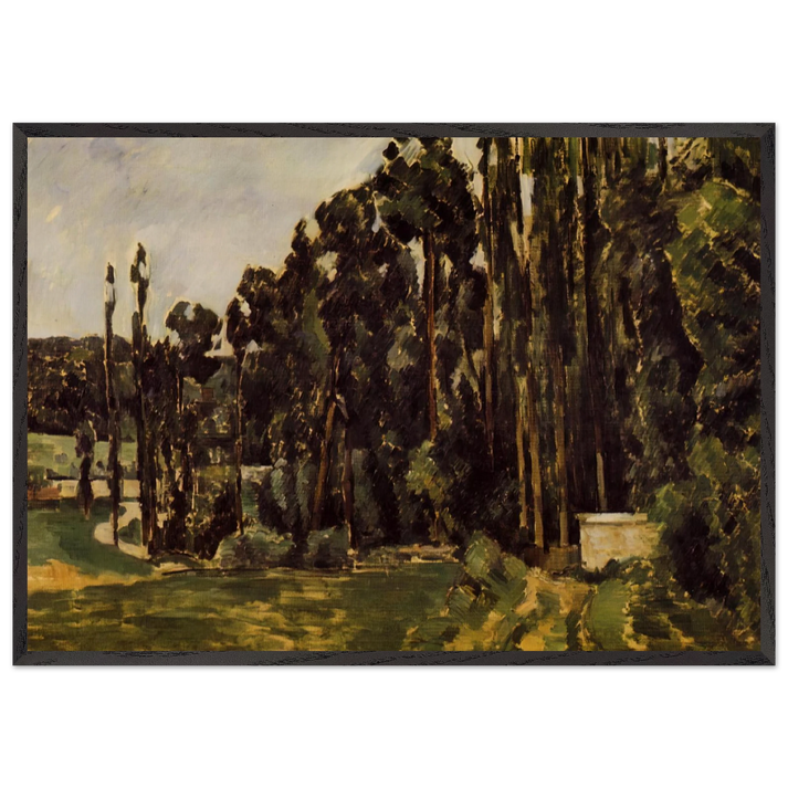 Poplars N2 - Paul Cezanne 70x100 cm / 28x40 inches Framed Art Print – Black Wooden Frame