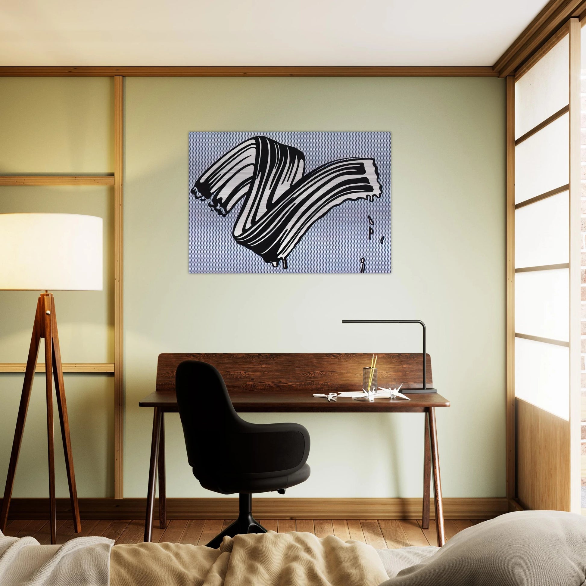 WHITE BRUSHSTROKE I 1965 - Roy Lichtenstein Brushed Aluminum Print - 70x100 cm / 28x40 inches | Roy Lichtenstein Aluminum Print | Roy Lichtenstein Prints