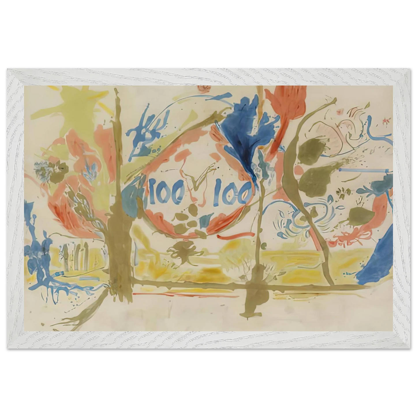 Helen Frankenthaler - Eden, 1956- Wall Art - 21x29.7 cm / 8x12" - Premium Wooden Framed Poster With Fine Art Paper-canvas - Wood frame