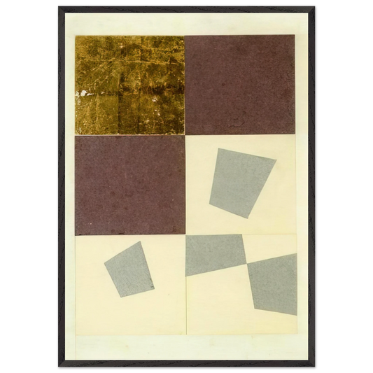 Geometric Collage - Jean Arp 70x100 cm / 28x40 inches Framed Art Print – Black Wooden Frame