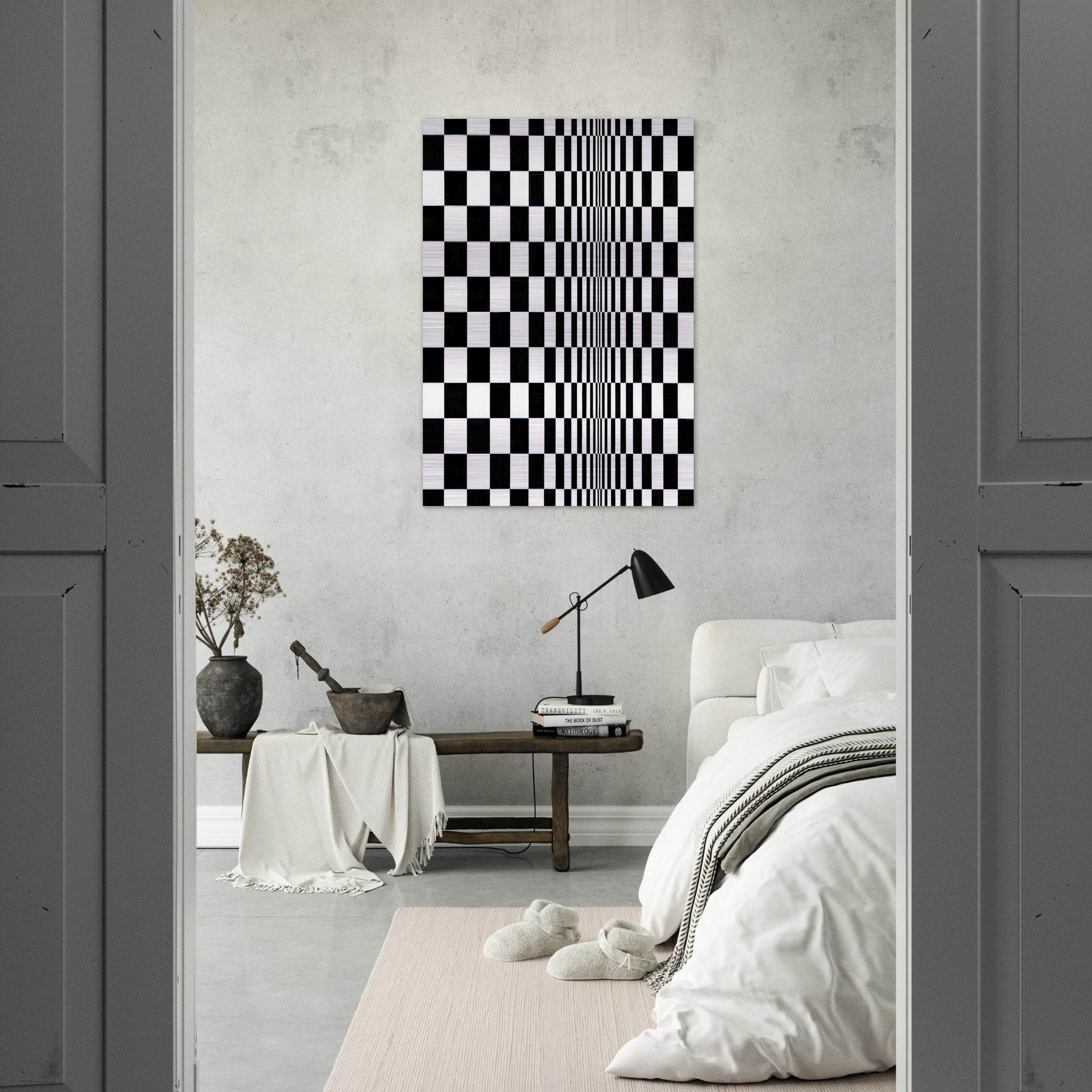 MOVEMENT IN SQUARES 1961 - Bridget Riley Brushed Aluminum Print - 70x100 cm / 28x40 inches | Bridget Riley Aluminum Print | Bridget Riley Prints