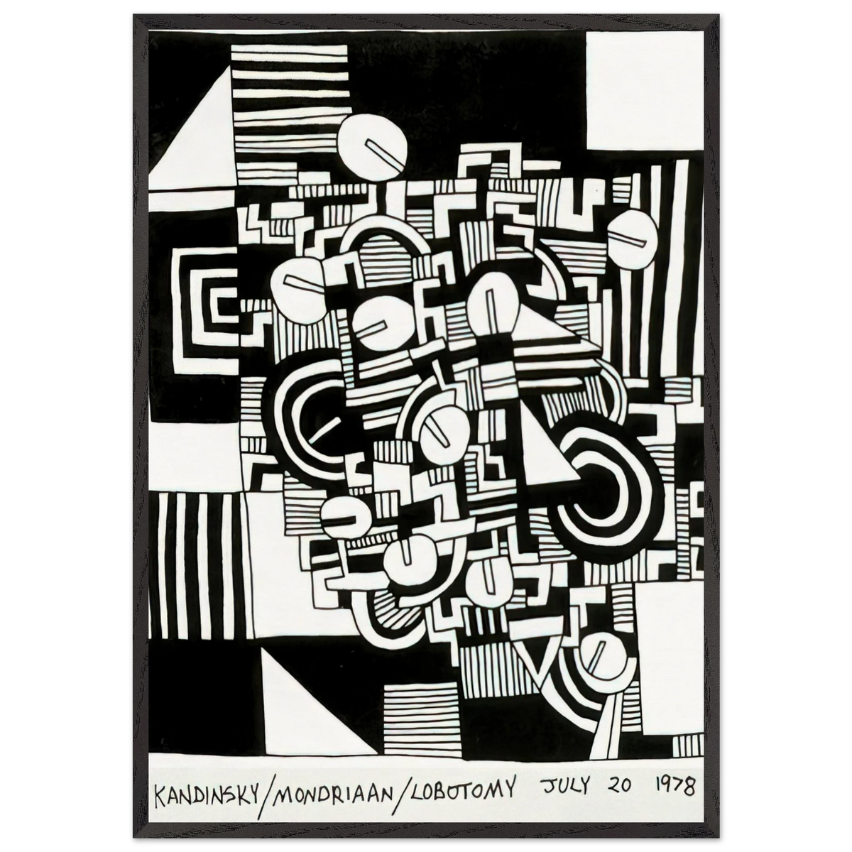 UNTITLED 1978 N3 - Keith Haring 70x100 cm / 28x40 inches Framed Art Print – Black Wooden Frame
