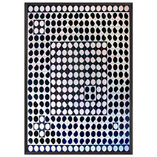 Caopeo - 1964 - Victor Vasarely 70x100 cm / 28x40 inches Framed Art Print – Black Wooden Frame
