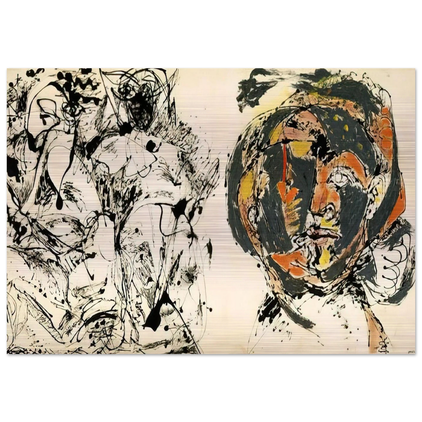 PORTRAIT AND A DREAM 1953 - Jackson Pollock Brushed Aluminum Print - 70x100 cm / 28x40 inches | Jackson Pollock Aluminum Print | Jackson Pollock Prints