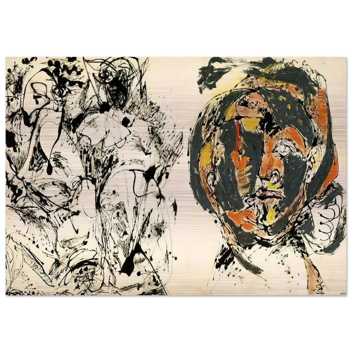PORTRAIT AND A DREAM 1953 - Jackson Pollock Brushed Aluminum Print - 70x100 cm / 28x40 inches | Jackson Pollock Aluminum Print | Jackson Pollock Prints
