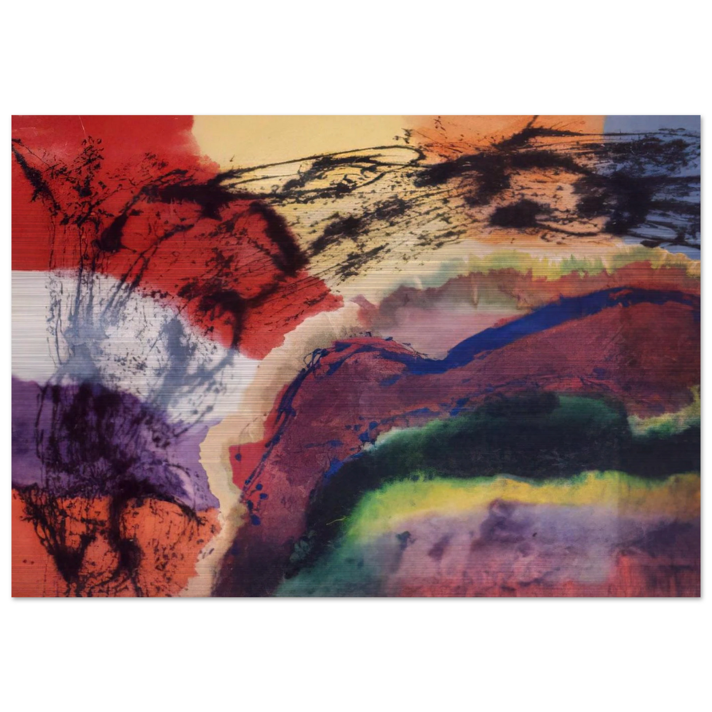 The Storm from Denver to the Bronx - 1970 - Ronnie Landfield Brushed Aluminum Print - 70x100 cm / 28x40 inches | Ronnie Landfield Aluminum Print | Ronnie Landfield Prints
