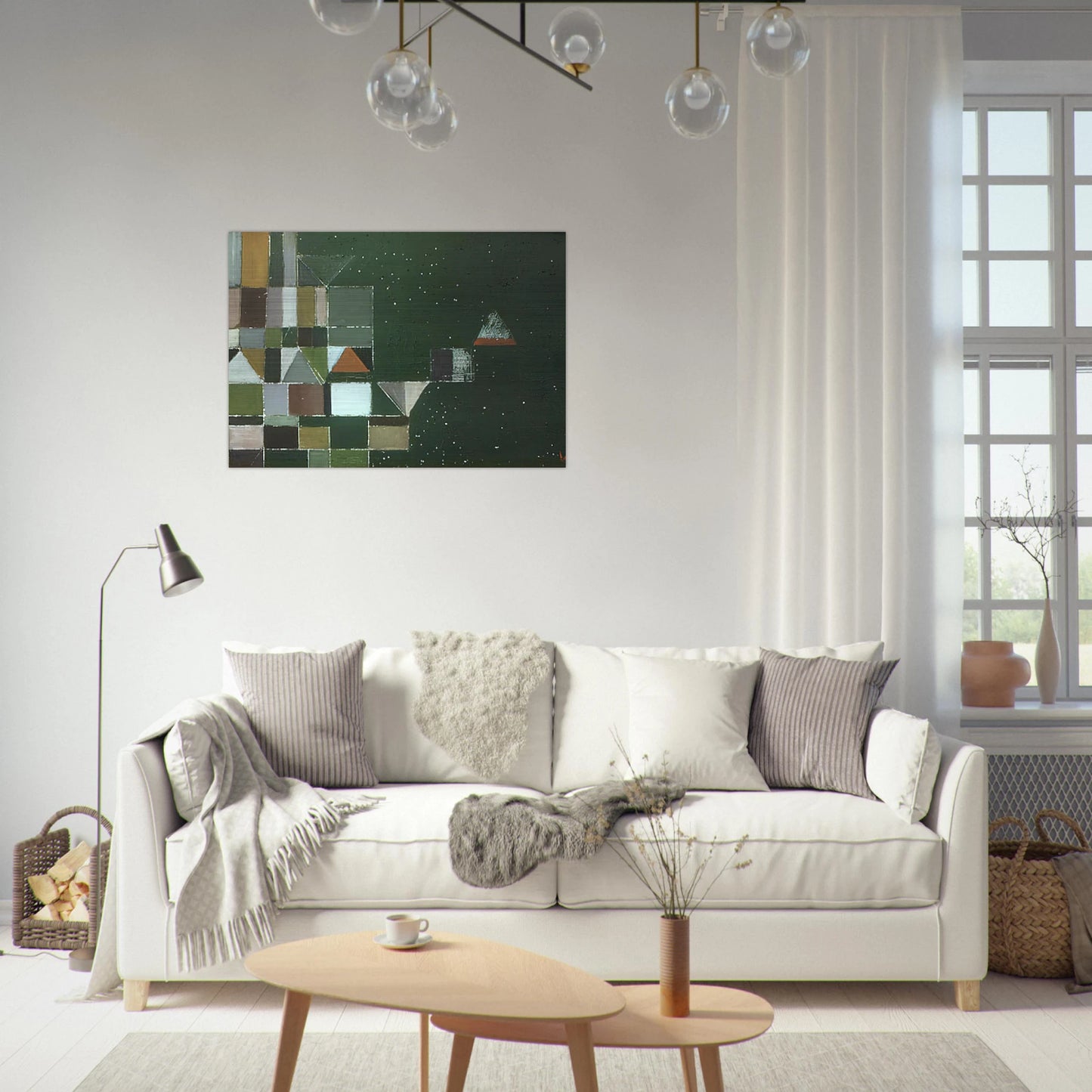 SQUARE MOTIF GREEN LILAC 1948 - Victor Pasmore Brushed Aluminum Print - 70x100 cm / 28x40 inches | Victor Pasmore Aluminum Print | Victor Pasmore Prints