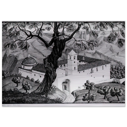 CLOISTER NEAR ROCCA IMPERIALE CALABRIA - MC Escher Brushed Aluminum Print - 70x100 cm / 28x40 inches | MC Escher Aluminum Print | MC Escher Prints