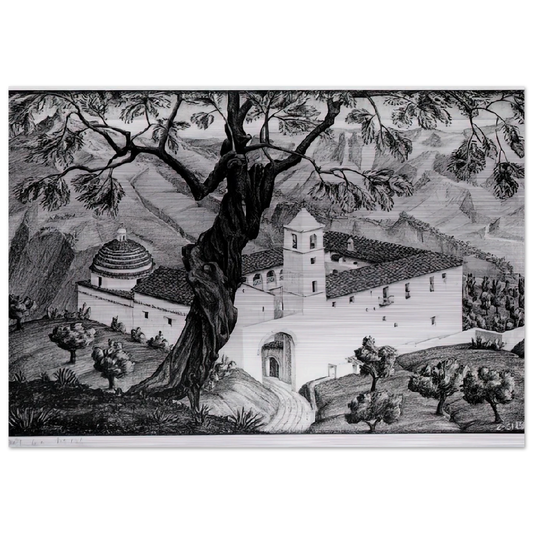 CLOISTER NEAR ROCCA IMPERIALE CALABRIA - MC Escher Brushed Aluminum Print - 70x100 cm / 28x40 inches | MC Escher Aluminum Print | MC Escher Prints