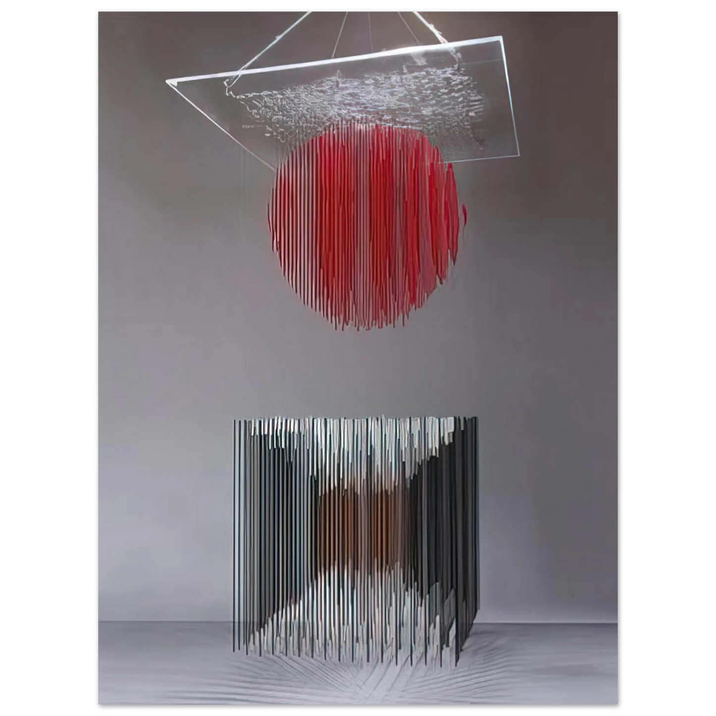 Jesus Rafael Soto - CUBO Y ESFERA VIRTUAL  75x100 cm / 30x40inches Fine Art Poster