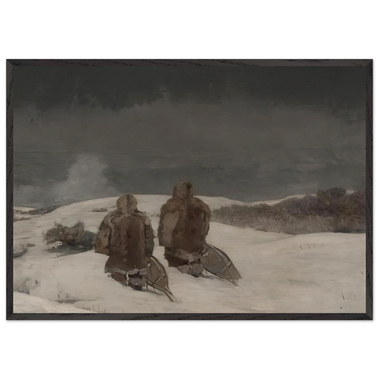 BELOW ZERO - Winslow Homer 70x100 cm / 28x40 inches Framed Art Print – Black Wooden Frame