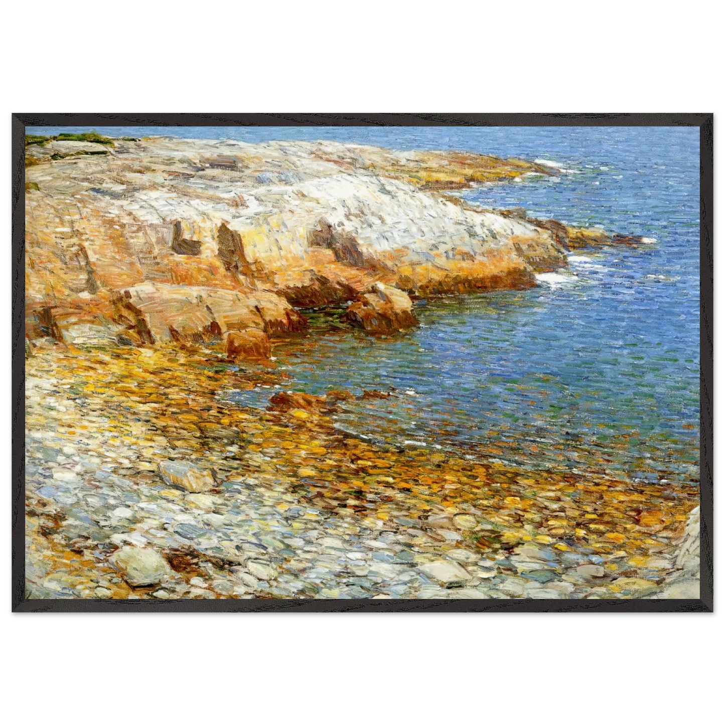 Wall artIsles of Shoals Broad Cove - Childe Hassam 70x100 cm / 28x40 inches Framed Art Print – Black Wooden Frame