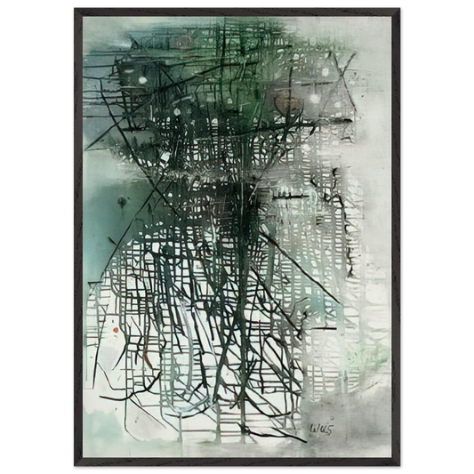 Composition - Art Informel N2 - Wols 70x100 cm / 28x40 inches Framed Art Print – Black Wooden Frame