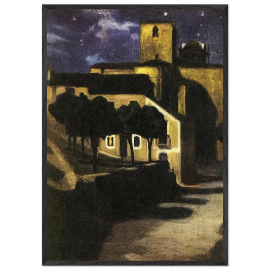NIGHT SCENE IN AVILA 1907 - Diego Rivera 70x100 cm / 28x40 inches Framed Art Print – Black Wooden Frame