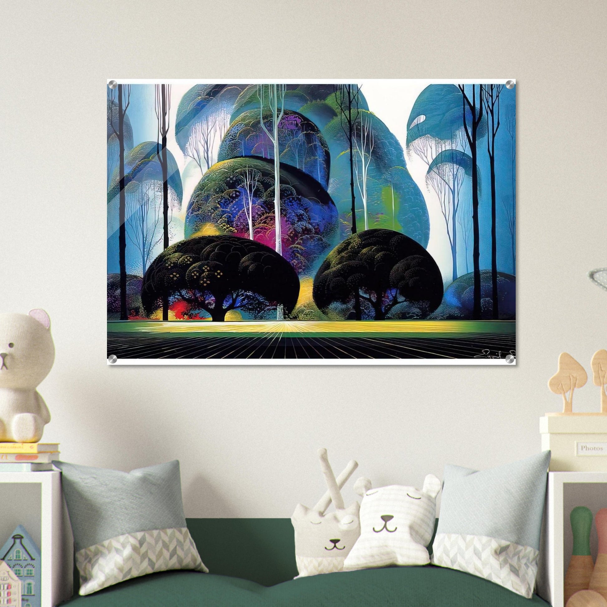 Green Forest - Eyvind Earle Acrylic Print - 70x100 cm / 28x40″ inches