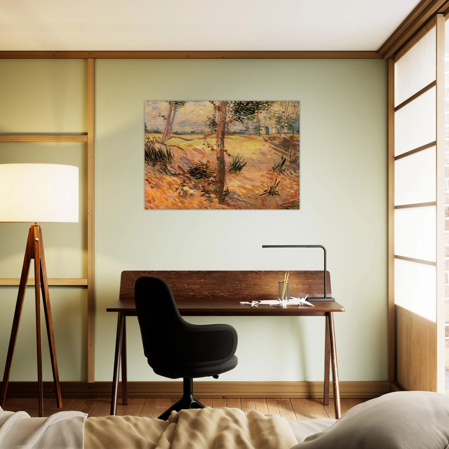 Trees in a Field on a Sunny Day - Vincent van Gogh Brushed Aluminum Print - 70x100 cm / 28x40 inches | Vincent van Gogh Aluminum Print | Vincent van Gogh Prints