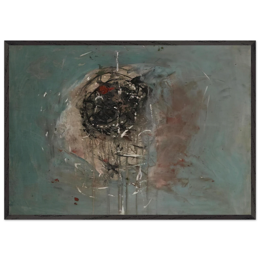 Composition - 1948 N3 - Wols 70x100 cm / 28x40 inches Framed Art Print – Black Wooden Frame