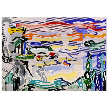 COAST VILLAGE 1987 - Roy Lichtenstein Brushed Aluminum Print - 70x100 cm / 28x40 inches | Roy Lichtenstein Aluminum Print | Roy Lichtenstein Prints