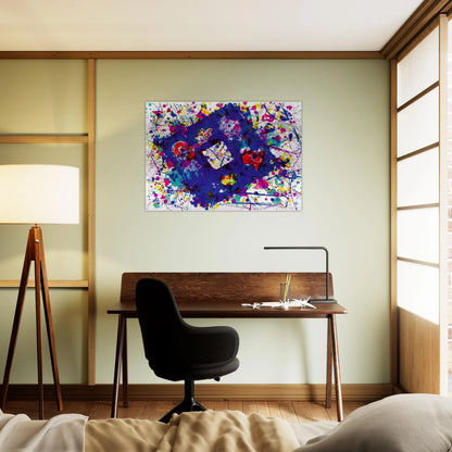 Untitled  SF 259  - Sam Francis Brushed Aluminum Print - 70x100 cm / 28x40 inches | Sam Francis Aluminum Print | Sam Francis Prints