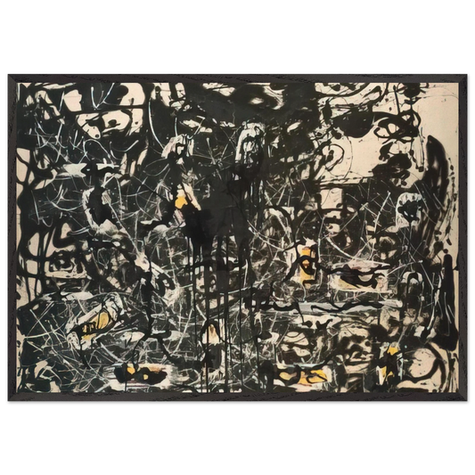 YELLOW ISLANDS - Jackson Pollock 70x100 cm / 28x40 inches Framed Art Print – Black Wooden Frame