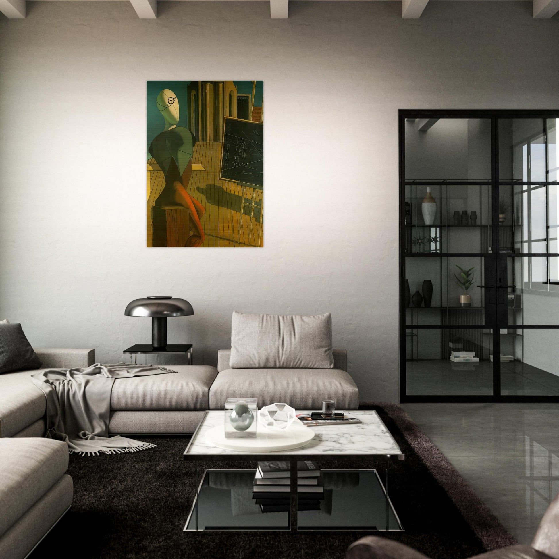 THE PROFIT 1915 - Giorgio de Chirico Brushed Aluminum Print - 70x100 cm / 28x40 inches | Giorgio de Chirico Aluminum Print | Giorgio de Chirico Prints