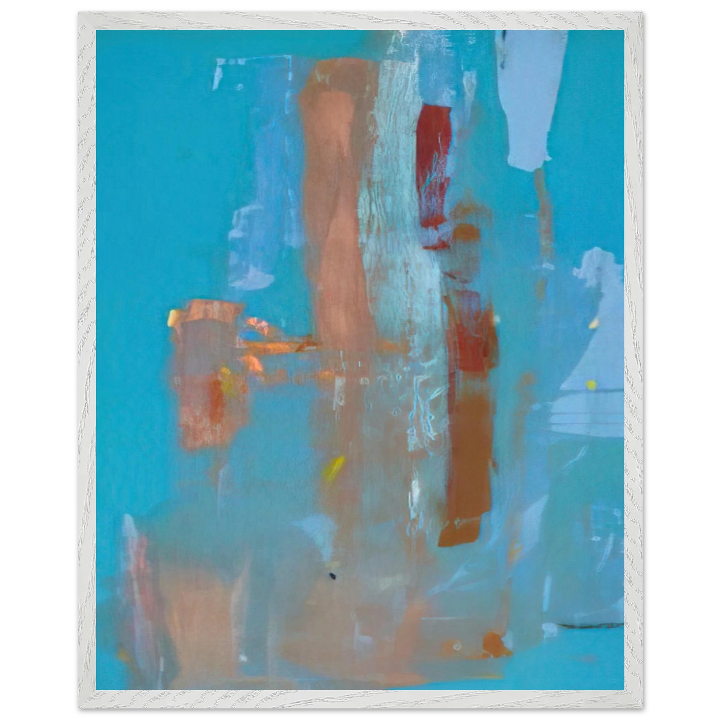 Helen Frankenthaler - In on Blue - 1976 Wall art - 60x90 cm / 24x36 inches - Premium Wooden Framed Poster With Fine Art Paper-canvas - Black frame