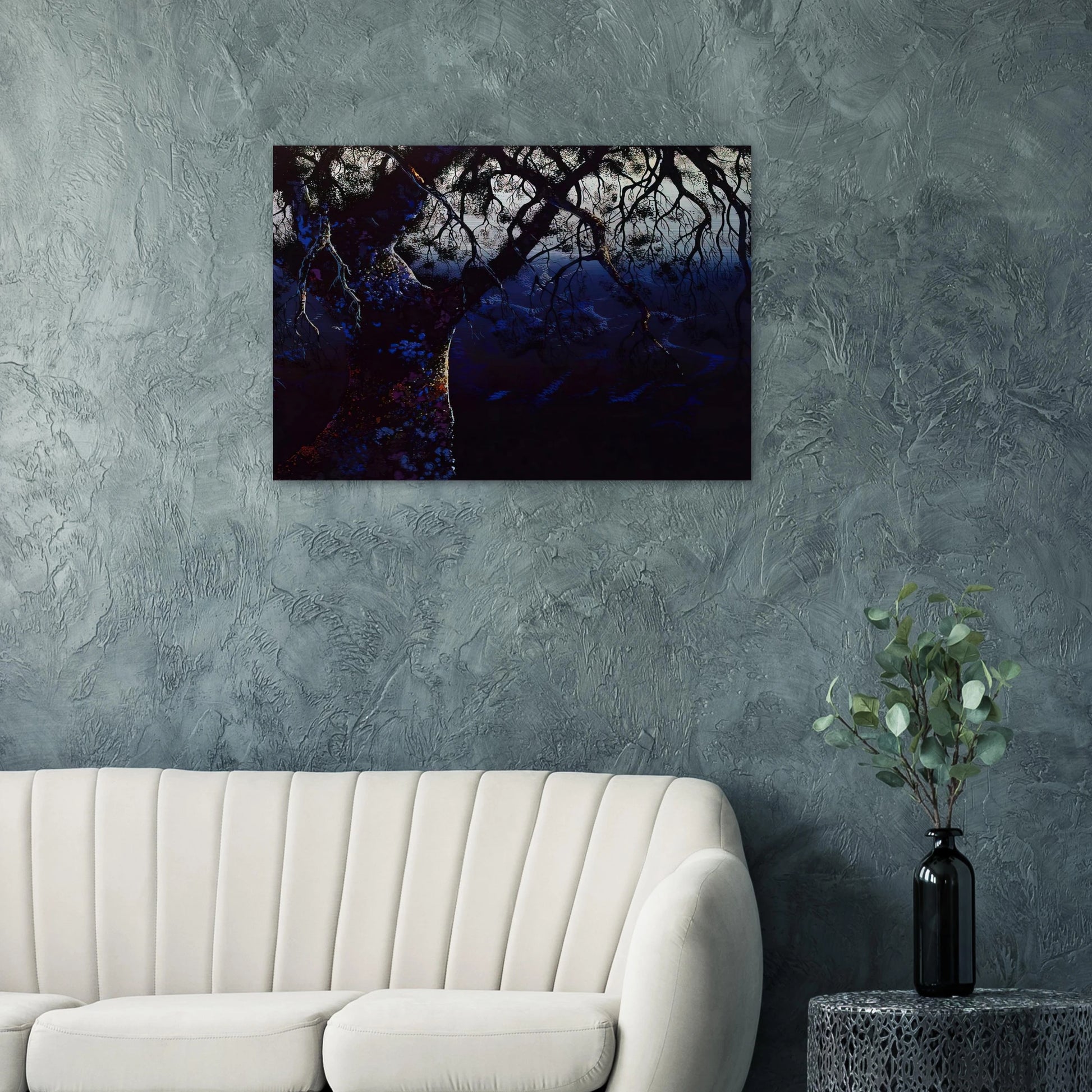 Jewel Tree - Eyvind Earle Brushed Aluminum Print - 70x100 cm / 28x40 inches | Eyvind Earle Aluminum Print | Eyvind Earle Prints