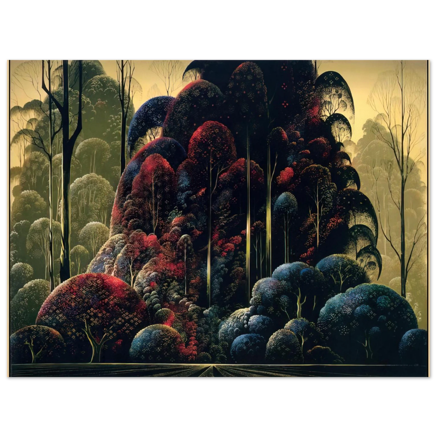 Eyvind Earle - Wind Breaks  75x100 cm / 30x40inches Fine Art Poster
